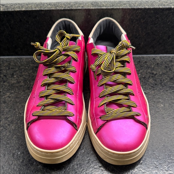 P448 Shoes - P448 Jack Solaris in Matte Hot Pink Leather Sneakers